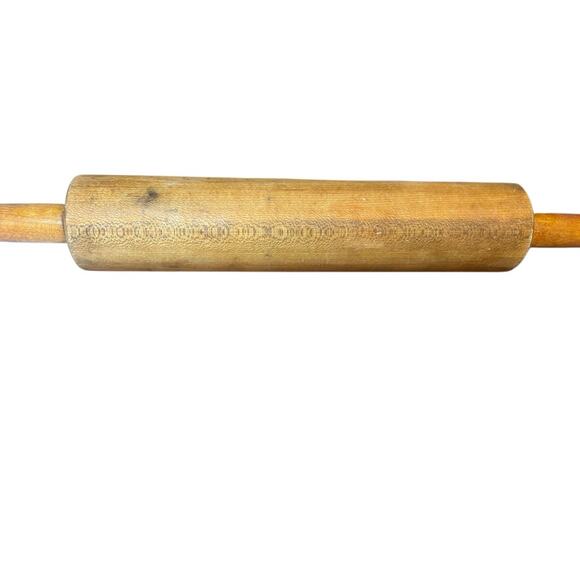 Antique Wood Rolling Pin Rustic Primitive Handmade Farmhouse Large All Wood - Picture 2 of 3